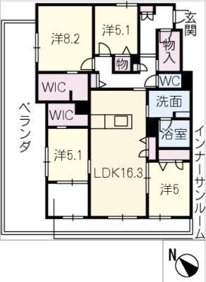エスクレール(4LDK/4階)の間取り写真