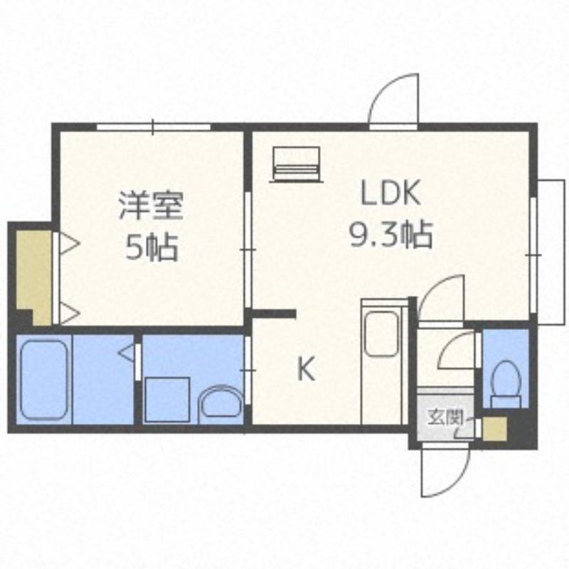 ルミエール宮の森2-8(1LDK/1階)の間取り写真