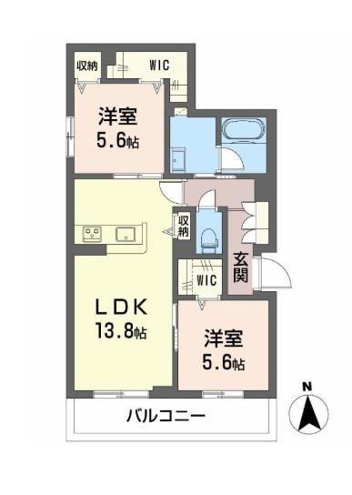 パルクブリーゼII(2LDK/3階)の間取り写真
