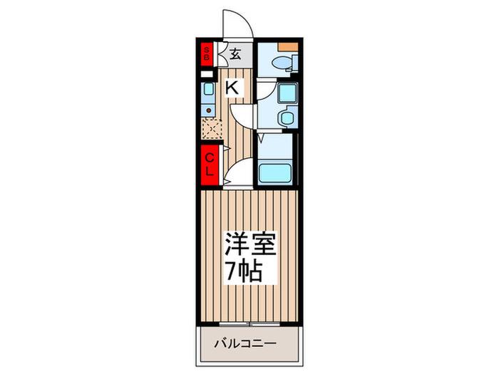 HF草加レジデンス (1K/5階)の間取り写真
