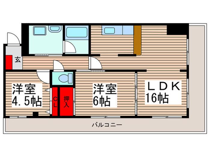 リレント入間(2LDK/5階)の間取り写真