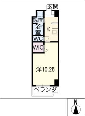 ディアコート瑞穂(1K/6階)の間取り写真