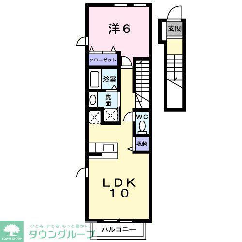 プランドール・フラット(1LDK/2階)の間取り写真