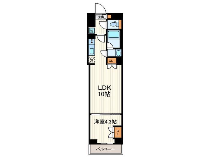 RJRプレシア大森北(1LDK/4階)の間取り写真