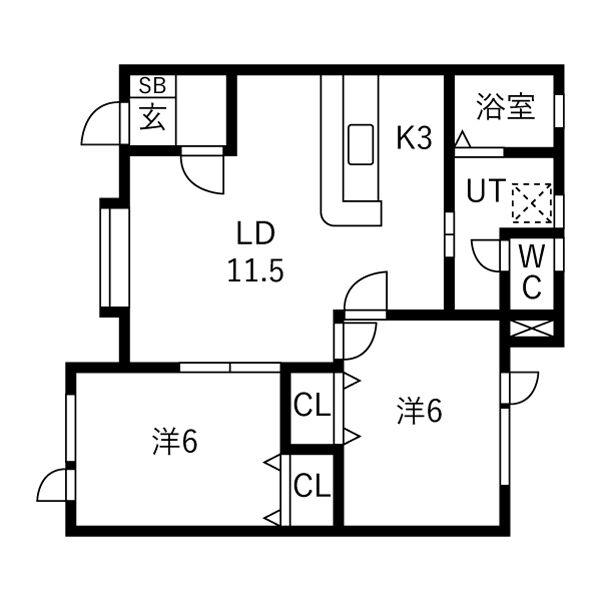 ハイムメトロポリタン(2LDK/1階)の間取り写真