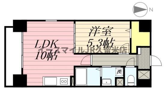ソレイユ中央(1LDK/4階)の間取り写真