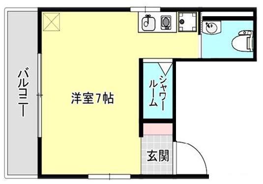 エープラス(ワンルーム/3階)の間取り写真