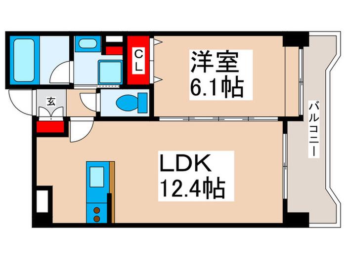 ライトエイジ(1LDK/7階)の間取り写真