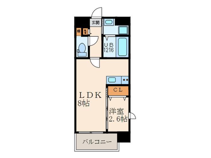 U´S RESIDENCE 門司港 オーシャンテラス(1LDK/10階)の間取り写真