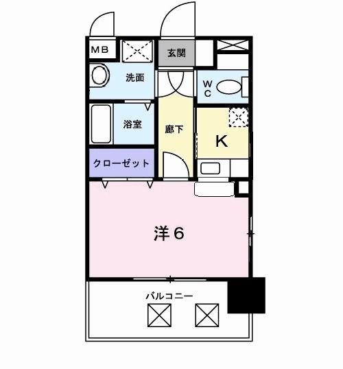 ハイネタウン箱崎(1K/4階)の間取り写真