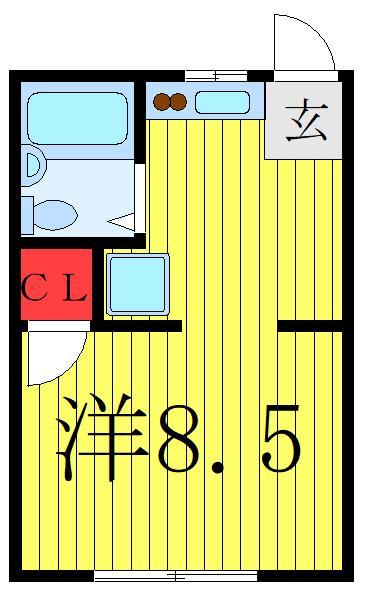 上代ビル(ワンルーム/4階)の間取り写真
