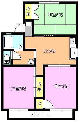 オルベージュA(3DK/2階)の間取り写真