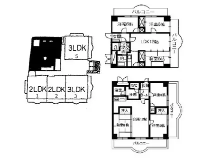マーヴェラス2000(3LDK/2階)の間取り写真
