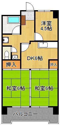 第8岡部ビル(3DK/4階)の間取り写真