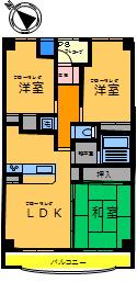 プレール玉石(3LDK/2階)の間取り写真