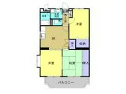 ブライトコートI(3DK/2階)の間取り写真