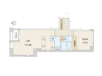 エスセナーリオ目白(1LDK/8階)の間取り写真