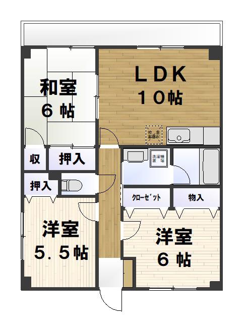 セントラルハイツ(3LDK/2階)の間取り写真