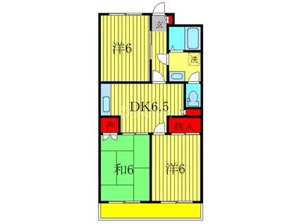第一プラムフラワーガーデン(3DK/3階)の間取り写真