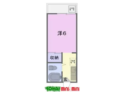 コーポレッド(1K/1階)の間取り写真