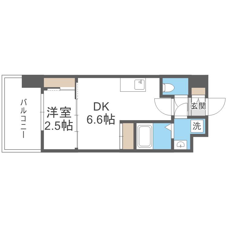セレニテ阿波座ミラク(1DK/11階)の間取り写真