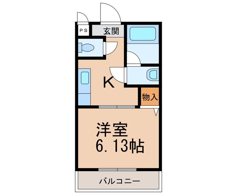 パインフィールド(1K/2階)の間取り写真