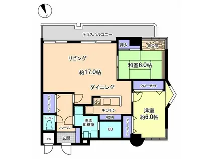 信開ベルシー高岡(2LDK/4階)の間取り写真