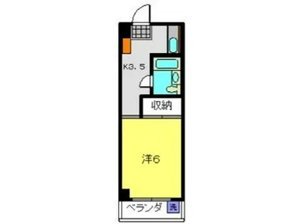 プレジデントハイム(1K/2階)の間取り写真