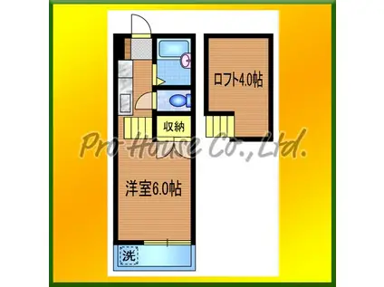 カーサヨコタ91(ワンルーム/1階)の間取り写真