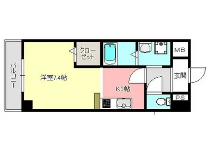 アウローラ富士(1K/2階)の間取り写真