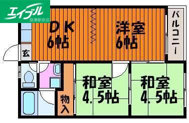 Kコーポ(3DK/1階)の間取り写真