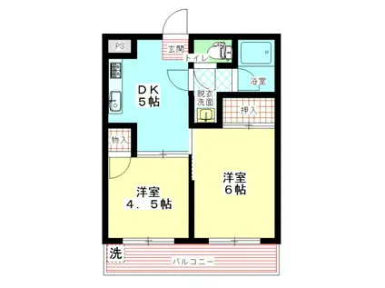 森脇ビル(2DK/4階)の間取り写真