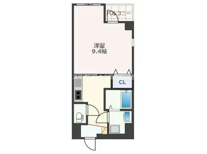 新町レトロアパート(1K/5階)の間取り写真