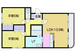 VICTORIAVIII(2LDK/3階)の間取り写真