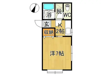 こうばんかん(1K/1階)の間取り写真