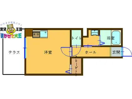 ル・ソレイユ(ワンルーム/1階)の間取り写真