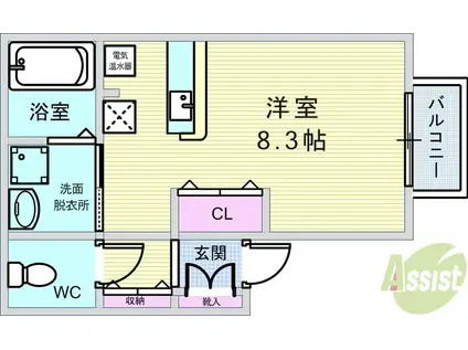 ザウバーヴィント II(1K/1階)の間取り写真