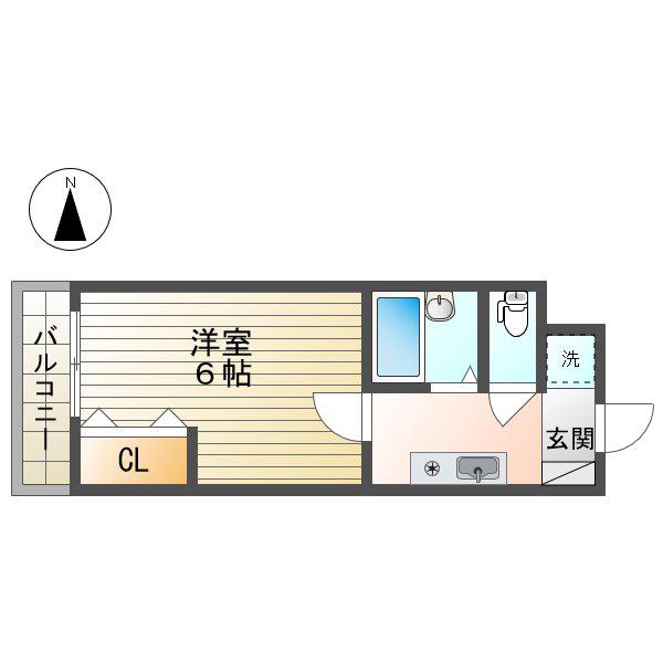 ワイズ豪徳寺(1K/3階)の間取り写真