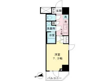 ACOLT府中緑町(1K/2階)の間取り写真