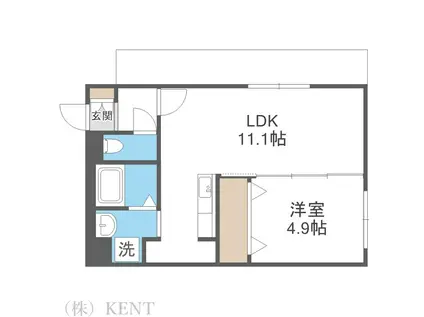 カサラビンCASA RAVIN(1LDK/3階)の間取り写真
