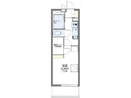 レオパレスウエル(1K/3階)の間取り写真