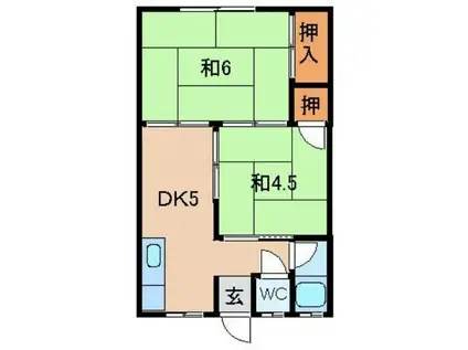 南本マンション(2DK/1階)の間取り写真