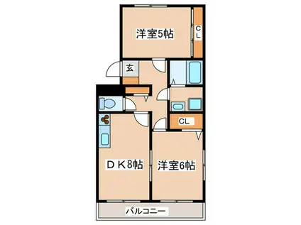 CREST SHIMAZAKI(2DK/3階)の間取り写真