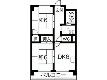 寿マンション(2DK/4階)の間取り写真