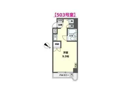 オリンピア中央通町(ワンルーム/5階)の間取り写真