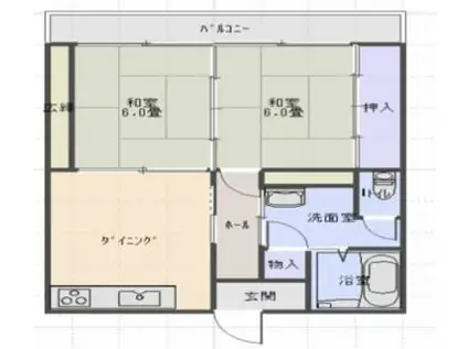 コーポベタニヤ(2DK/1階)の間取り写真