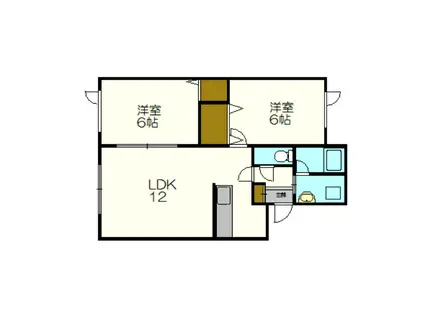 パークアベニュー もみじ台(2LDK/3階)の間取り写真