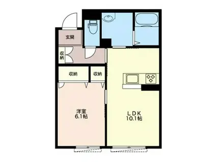 ルーシーエメラルド(1LDK/2階)の間取り写真