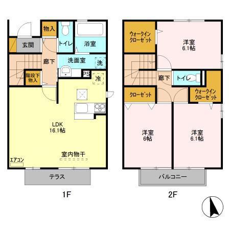 ファミリアつくば(3LDK/1階)の間取り写真