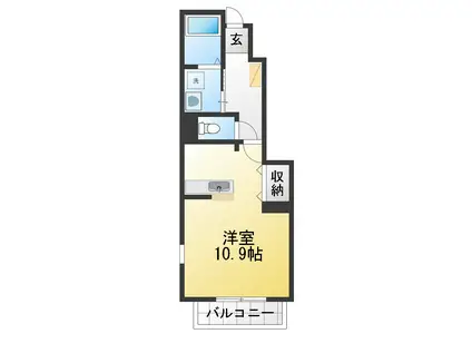 セント・イリスI(ワンルーム/1階)の間取り写真